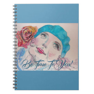 Carnet Fille Avec Rose Rouge Beret Soyez De Véritables Fi