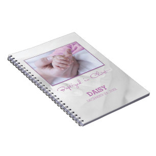 Carnet Fille Baptême Félicitations pour Baby Personnalisé