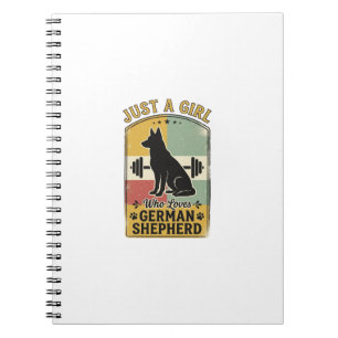 Carnet Fille Berger Allemand Chemise Rétro Amoureux de Ch