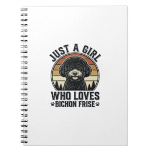 Carnet Fille Bichon Frise Chemise Vintage pour Amoureux d