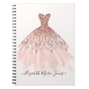 Carnet Fille Blush Rose Or Sparkle Script