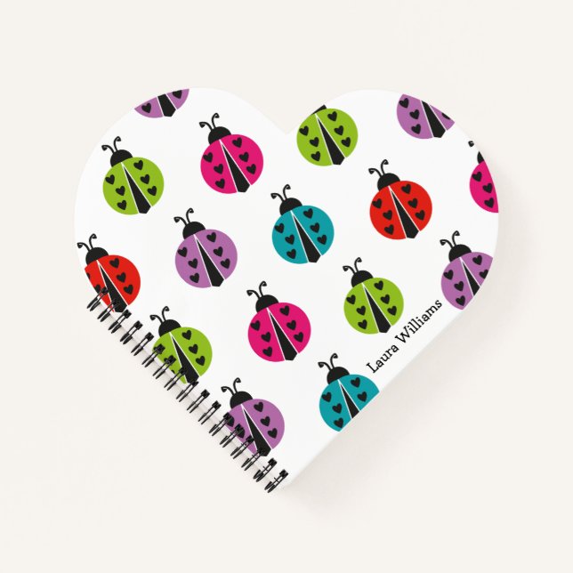 Carnet Fille colorée Ladybug personnalisée (Devant)