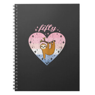 Carnet Fille de 50 ans Anniversaire Mignonne Paresseux 50