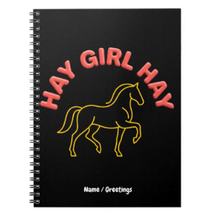 Carnet Fille de Foin Retro Cheval Graphique 2026 Chic Occ
