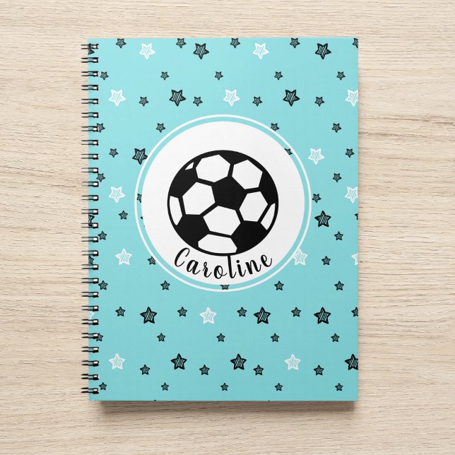 Carnet Fille de football cool personnalisée rose et noir (Créateur téléchargé)