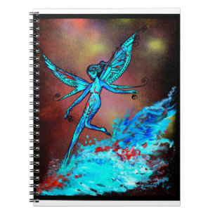 Carnet fille des ailes de papillon bleu fée d'eau mermai