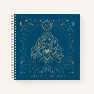 Carnet Fille d'or céleste et mystique