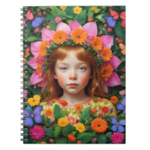 Carnet Fille et Fleurs