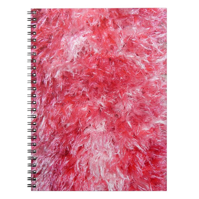 Carnet Fille Girly - fourrure rose de Faux (Devant)