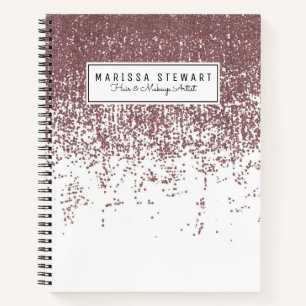Carnet Fille Glamour Faux Rose Parties scintillant Or Bla