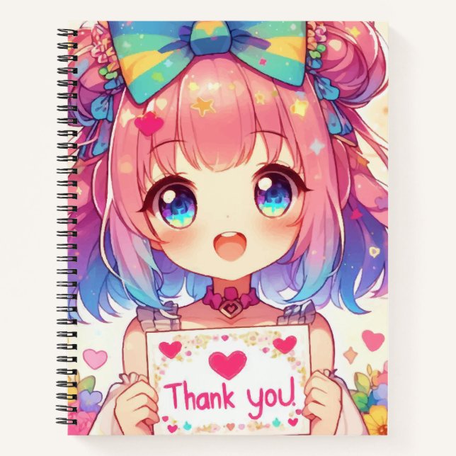 Carnet Fille mignonne d'anime (Devant)