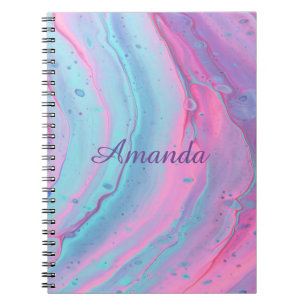 Carnet Fille Perruques rose et bleu personnalisées