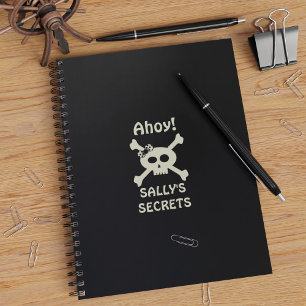 Carnet Fille Pirate Skull Crossbones Enfants École Noir