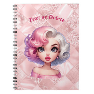Carnet Fille rétro glamour animée beauté dessin animé mig