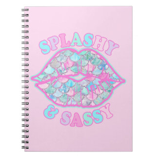 Carnet Fille Splashy & Sassy Rose Turquoise Mermaid Kiss