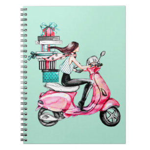 Carnet Fille sur scooter