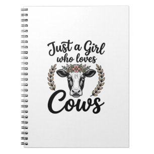 Carnet Fille Vintage qui aime les vaches Floral Cow Shirt
