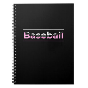 Carnet Filles Baseball - Typographie Géométrique Rose
