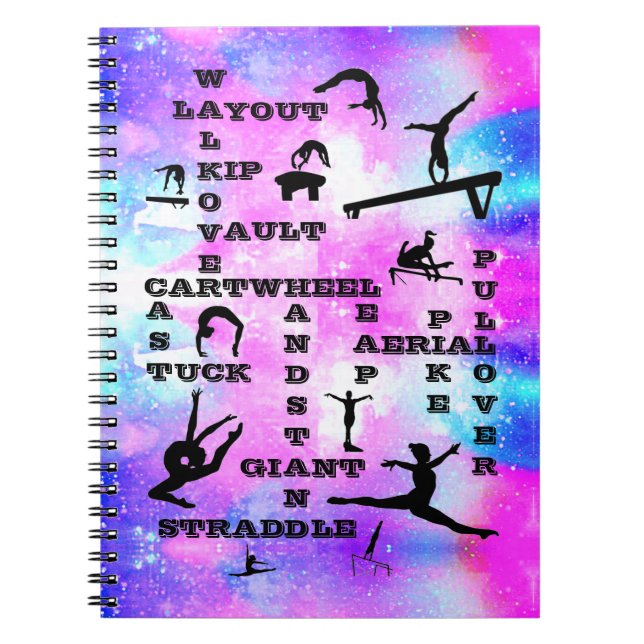 Carnet Filles Gymnastique Compétences Gymnaste Mots-crois (Devant)