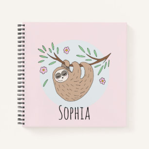 Carnet Filles mignonne couchant couchage Animal et nom En