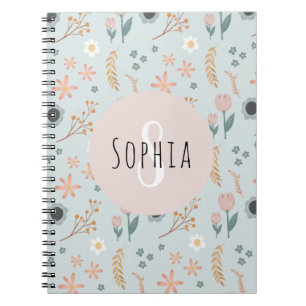 Carnet Filles mignonnes Pastel Floral Imprimer Botanique