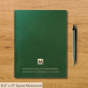 Carnet financier d'impression en cuir vert