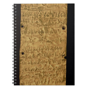 Carnet Fine couche d'or avec l'inscription phénicienne,