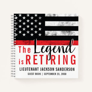 Carnet Firefighter Retirement Red Line Fireman Guest Book