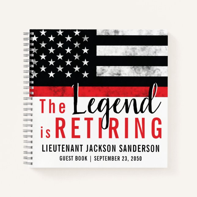 Carnet Firefighter Retirement Red Line Fireman Guest Book (Devant)