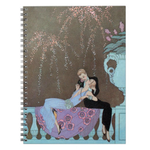 Carnet Fireworks Art déco vintage Le Feu, George Barbier