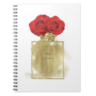 Carnet Flacon de parfum Floral Fashion Roses rouges Glamo