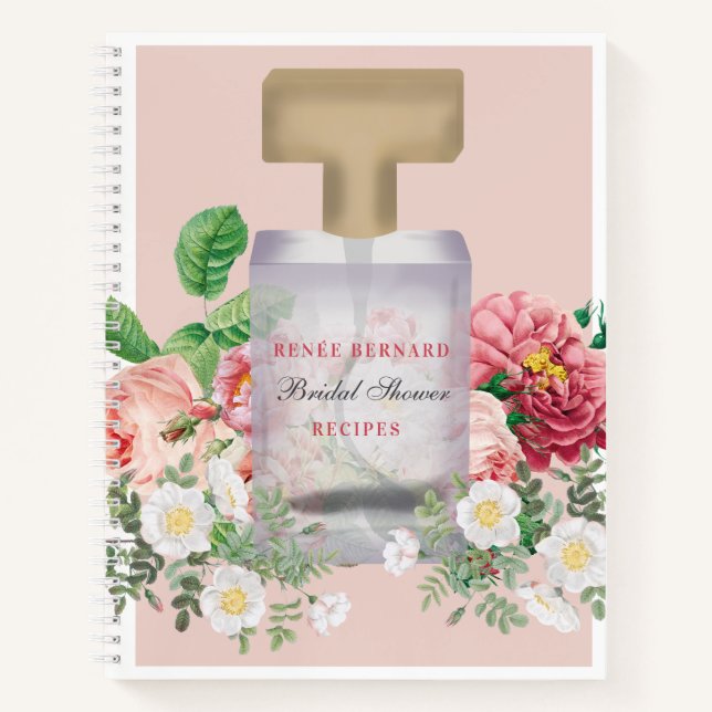 Carnet Flacon de parfum rose Fleur Mariage Recette (Devant)