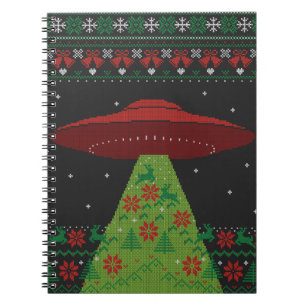 Carnet Flacon rouge et vert UFO Tractor Beat laide Noël