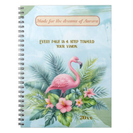 Carnet Flamant rose classique avec devis et Pe per