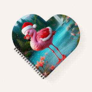 Carnet Flamant rose de Noël Comme Père Noël-47475