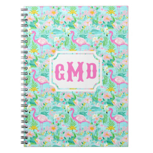 Carnet Flamant rose d'été de Preppy Monogramme