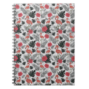 Carnet Flamant rose motif sans couture avec arrière - pla