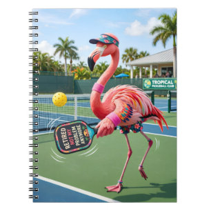 Carnet Flamant Rose Retraité au Club de Pickleball Tropic