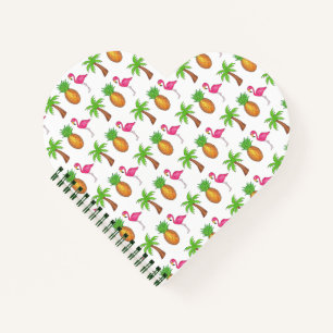 Carnet Flamant rose rose Ananas Palmier arbre Tropical Is