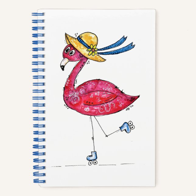 Carnet Flamant rose rose mignon et capricieux sur les pat (Recto)