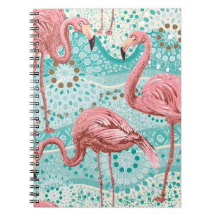 Carnet Flamant rose Tropical : Papier peint Floral Vintag