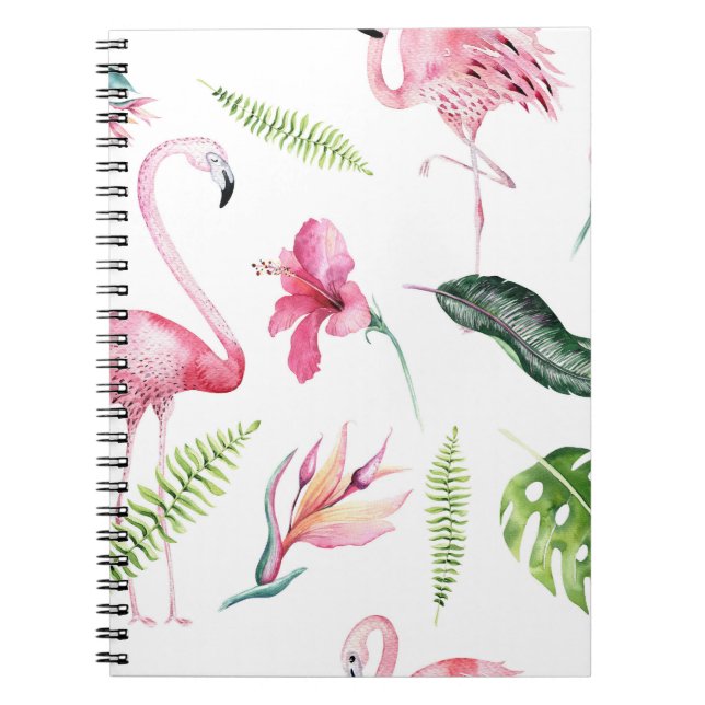 Carnet Flamant rose Tropiques Summer Island Chic Hibiscus (Devant)