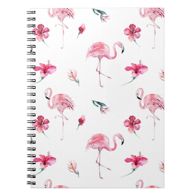 Carnet Flamant rose Tropiques Summer Island Chic Hibiscus (Devant)