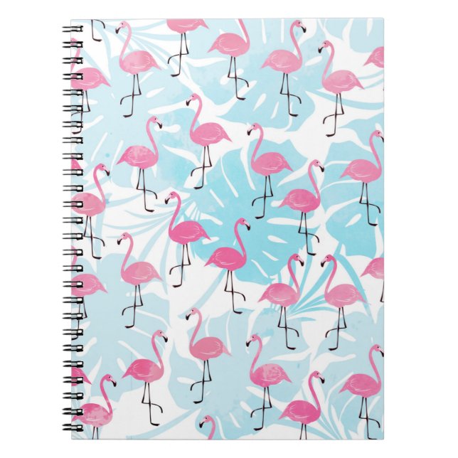 Carnet Flamants gracieux et feuilles de monstère (Devant)