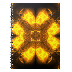 Carnet Flamme Dorée Kaléidoscope Art Fractal