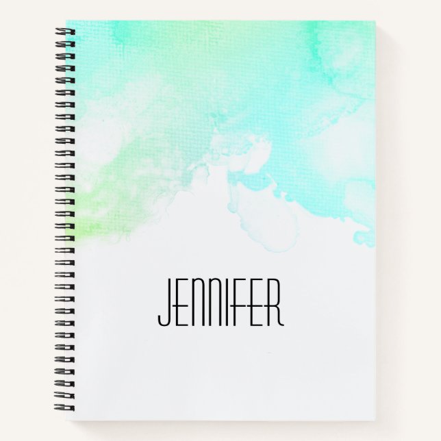 Carnet Flèches Abstraites vert et bleu (Devant)
