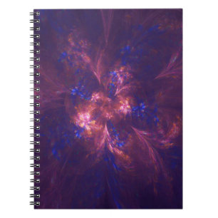 Carnet Fleur Abstraite Mélange De Motifs Violet Et Bleu