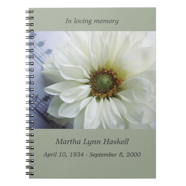 Carnet Fleur blanche sur le mémorial de la musique (Devant)