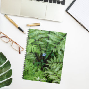 Carnet Fleur bleu minuscule et flore de la fougère d'autr