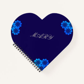 Carnet Fleur Bleue Personnalisée